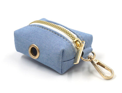 Custom Light Jean Personalised Dog Collar, Matching Dog Bowtie, Dog Leash, Dog Harness and Dog Poop Bag