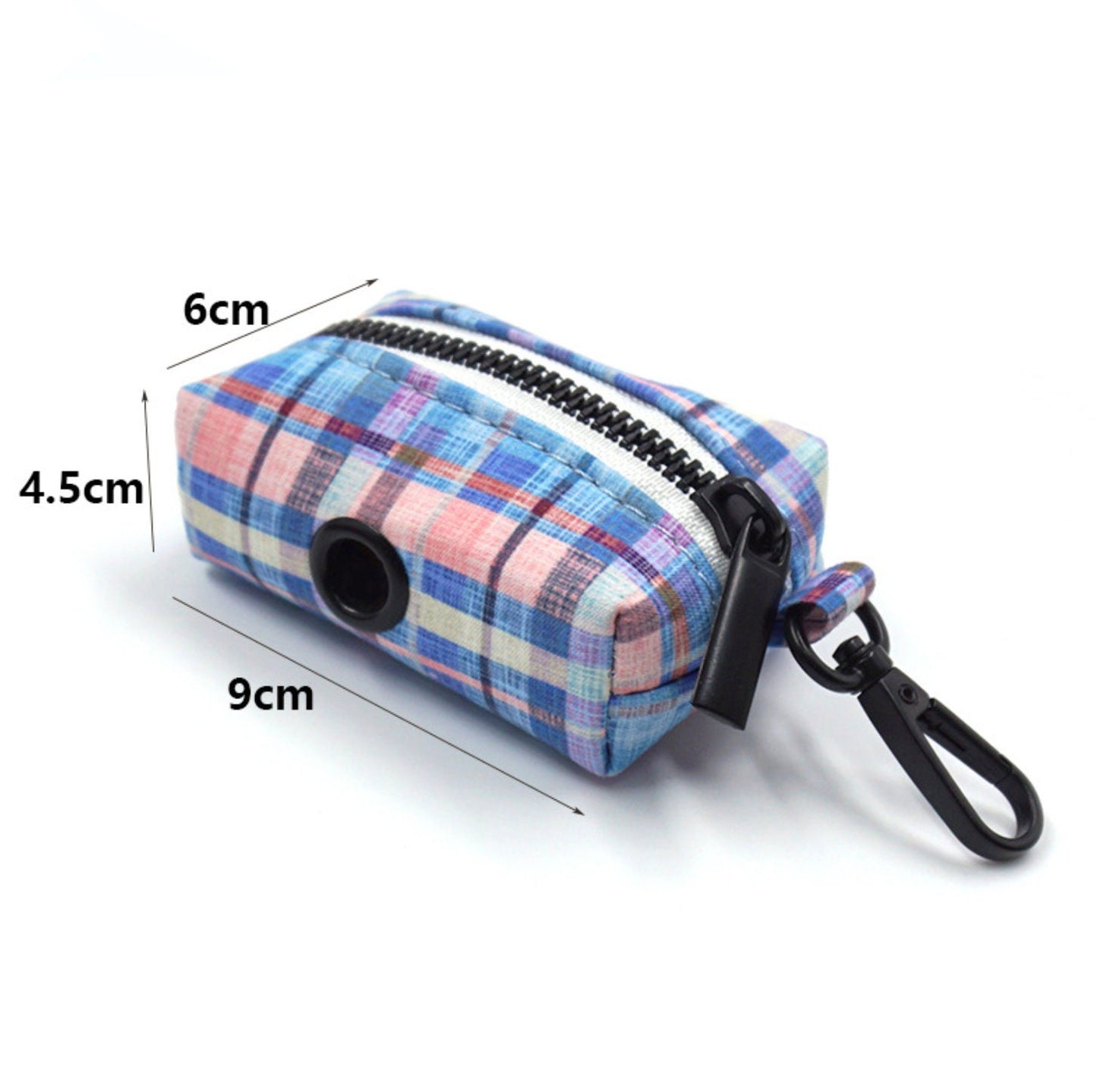 Custom Blue Plaid Personalised Dog Collar, Matching Dog Bowtie, Dog Leash, Dog Harness and Dog Poop Bag
