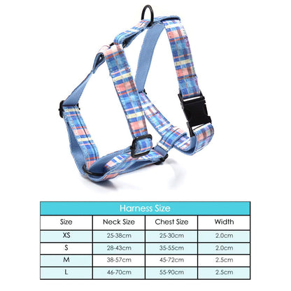 Custom Blue Plaid Personalised Dog Collar, Matching Dog Bowtie, Dog Leash, Dog Harness and Dog Poop Bag
