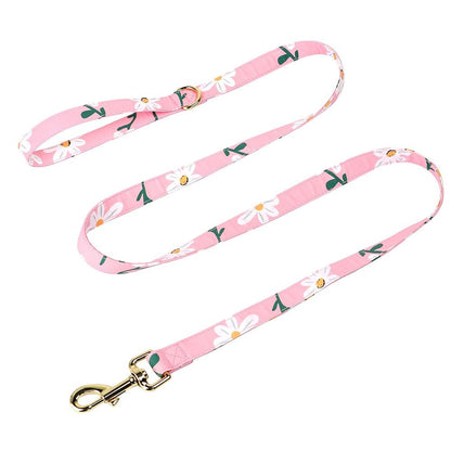Personalised Dog Collar in Pink and Gorgeous Daisy Floral Pattern