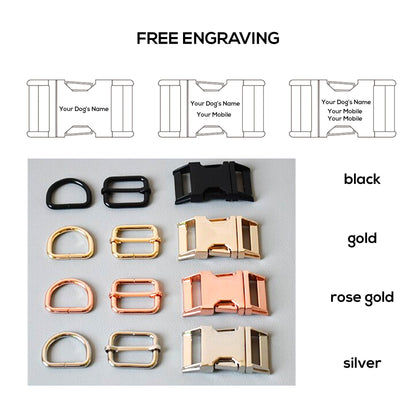 Orange Tartan Gingham Plaid Cotton Nylon Mix Fabric Custom Pet Collar for Boy Girl Cat, Puppy and Dog
