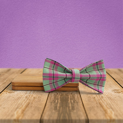 Personalised Dark Purple Tartan Gingham Plaid Cotton Nylon Mix Fabric Custom Pet Collar for Boy Girl Cat, Puppy and Dog