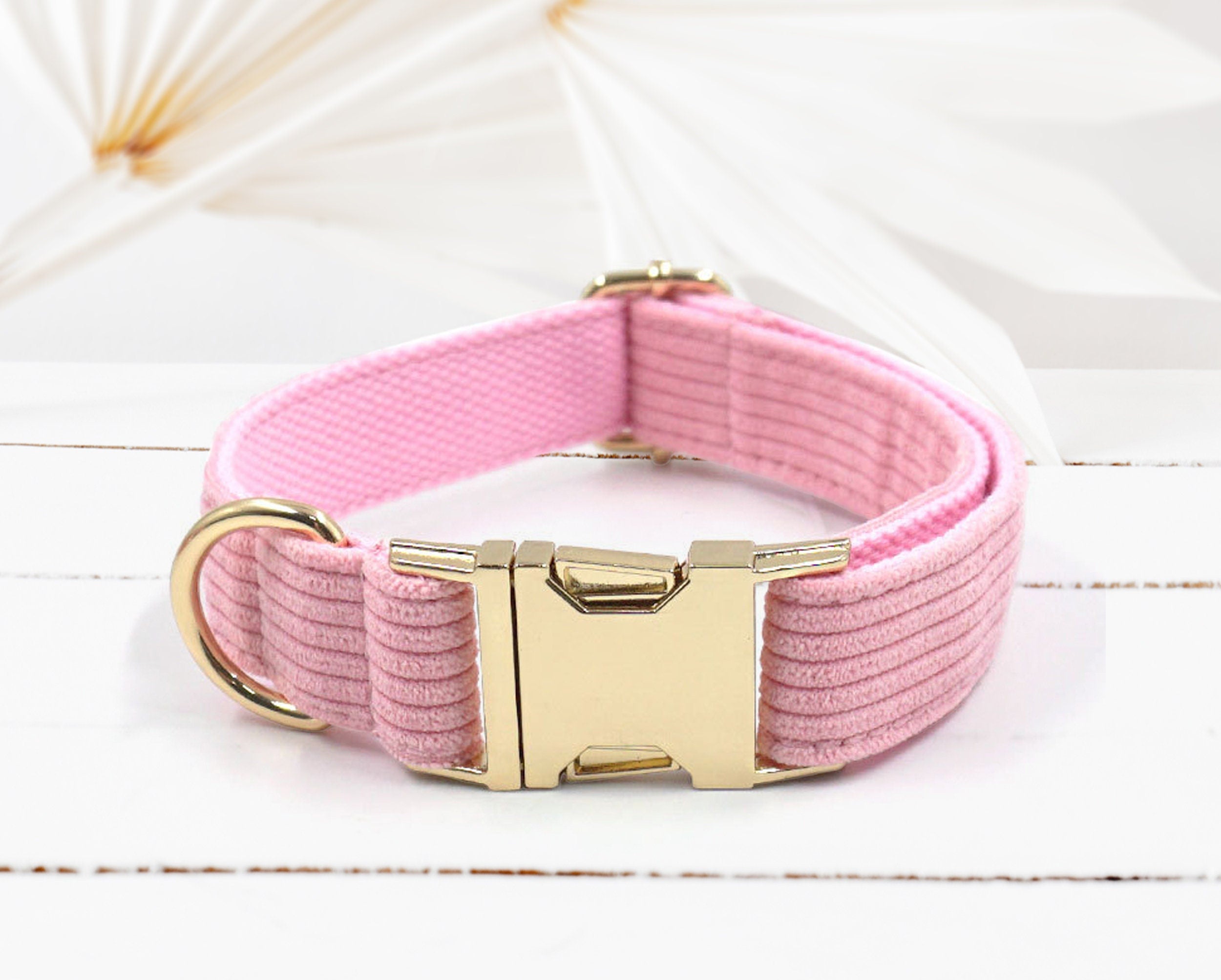 Air Tag Holder Dog Collar in Pale Pink, Carnation, Hot Pink, Burgundy Velvet or Corduroy Fabric, Bow, Lead, Poop Bag Holder, Different Combo