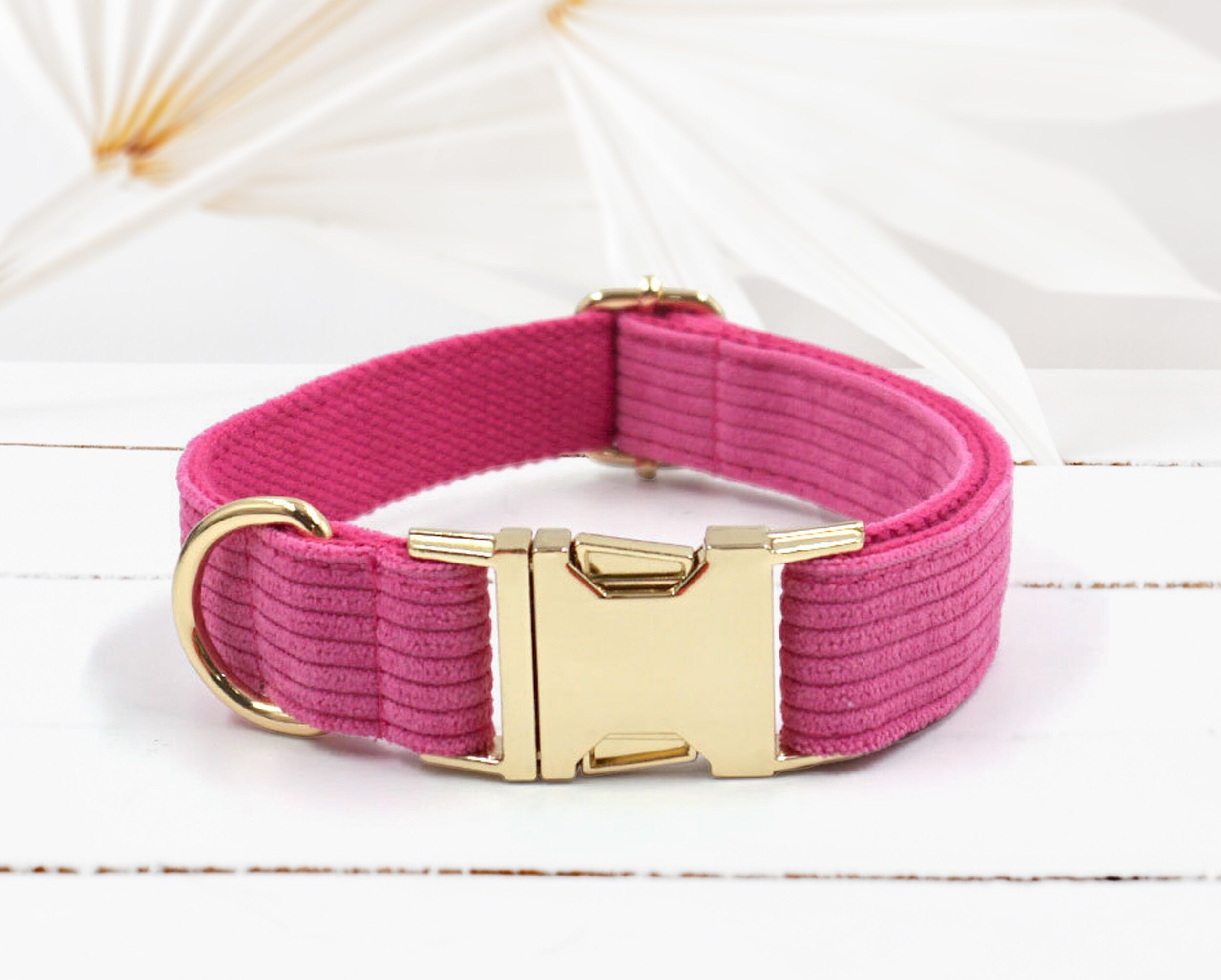 Air Tag Holder Dog Collar in Pale Pink, Carnation, Hot Pink, Burgundy Velvet or Corduroy Fabric, Bow, Lead, Poop Bag Holder, Different Combo
