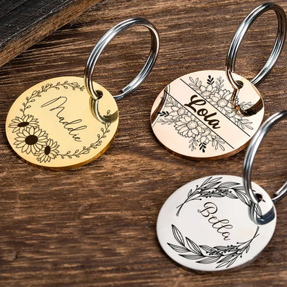 Customised Stainless Steel Pet ID Tag - Personalised with Your Pet's Name and Contact - Front and Back Engraving for Dogs and Cats