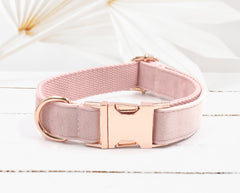 Air Tag Holder Dog Collar in Pale Pink, Carnation, Hot Pink, Burgundy Velvet or Corduroy Fabric, Bow, Lead, Poop Bag Holder, Different Combo