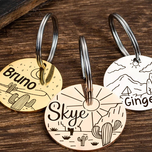 Customised Stainless Steel Pet ID Tag - Personalised with Your Pet's Name and Contact - Front and Back Engraving for Dogs and Cats