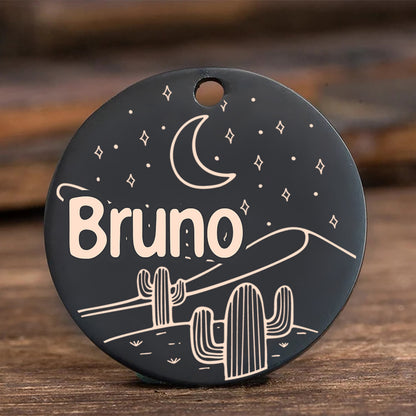 Customised Stainless Steel Pet ID Tag - Personalised with Your Pet's Name and Contact - Front and Back Engraving for Dogs and Cats