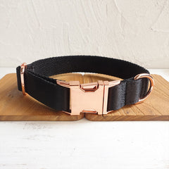 Wedding Dog Collar - Personalized with Name - Luxurious Silky White, Pink, Emerald Green or Black Collar, w/ Detachable Sailor Bowtie