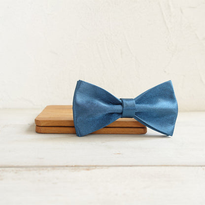 Personalised Satin Wedding Dog Collar with Name - Silver, Aqua, Haze Blue or Blue, Detachable Bowtie