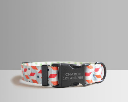Personalised Lightweight Dog Collar, Leash, Easter Egg and Colorful Dog Collar and Leash Set with Matching Removable Bowtie