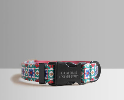 Personalised Lightweight Dog Collar, Leash, Easter Egg and Colorful Dog Collar and Leash Set with Matching Removable Bowtie