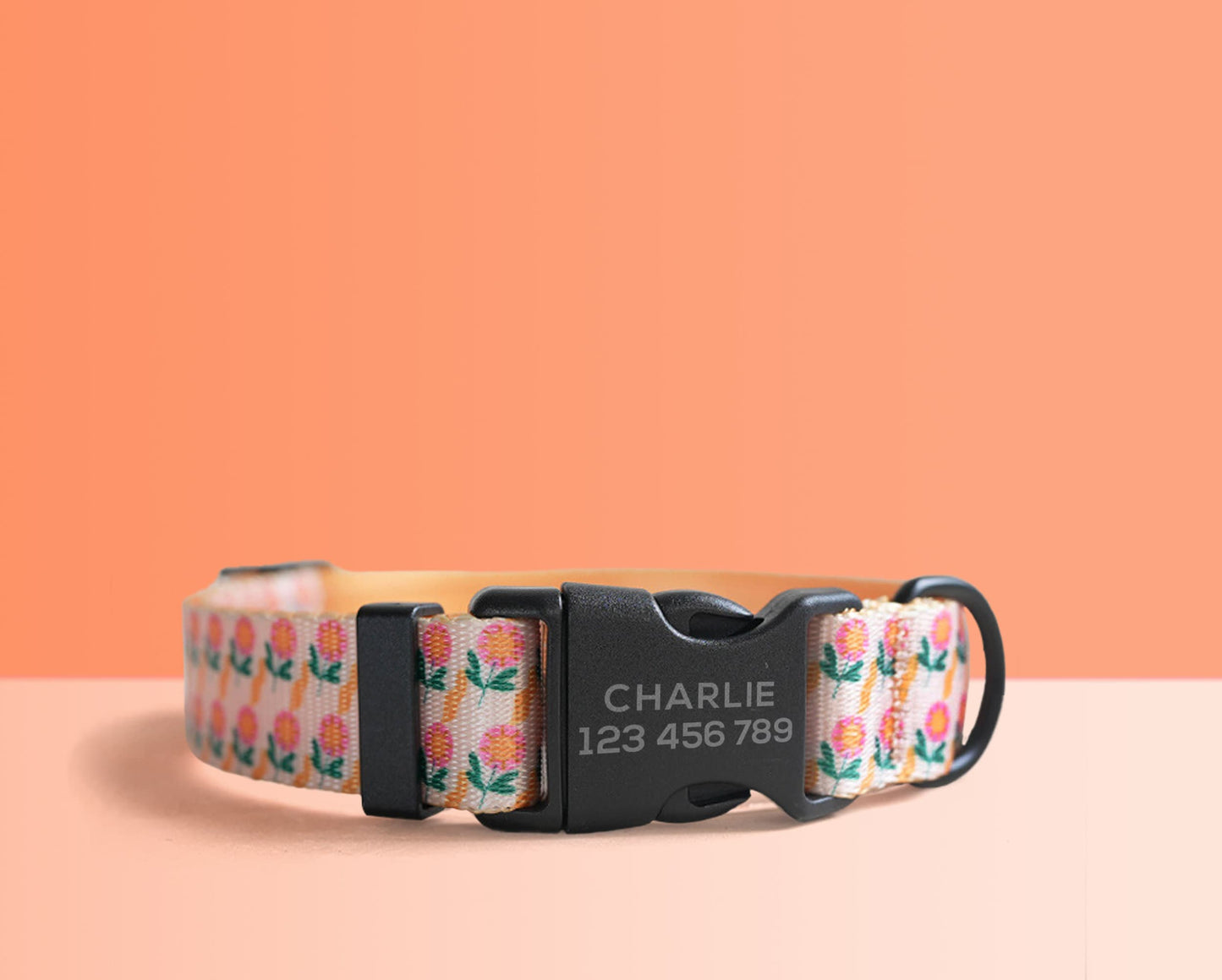 Personalised Orange Lightweight Dog Collar, Premium Dog Collar or Dog Collar and Leash Set with Matching Bowtie *Detachable