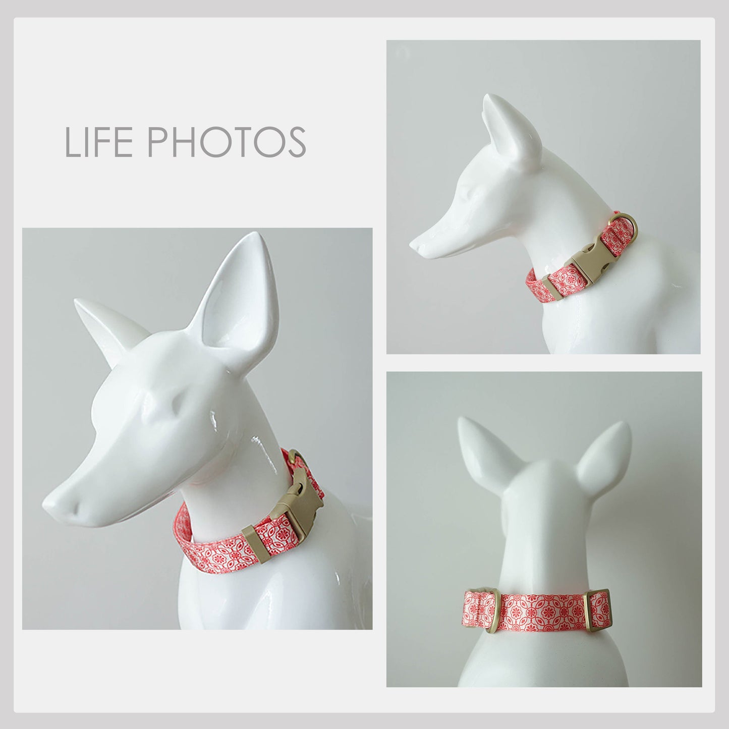 Personalised Red Green Lightweight Dog Collar, Personalised Premium Dog Collar or Dog Collar and Leash Set with Matching Bowtie *Detachable