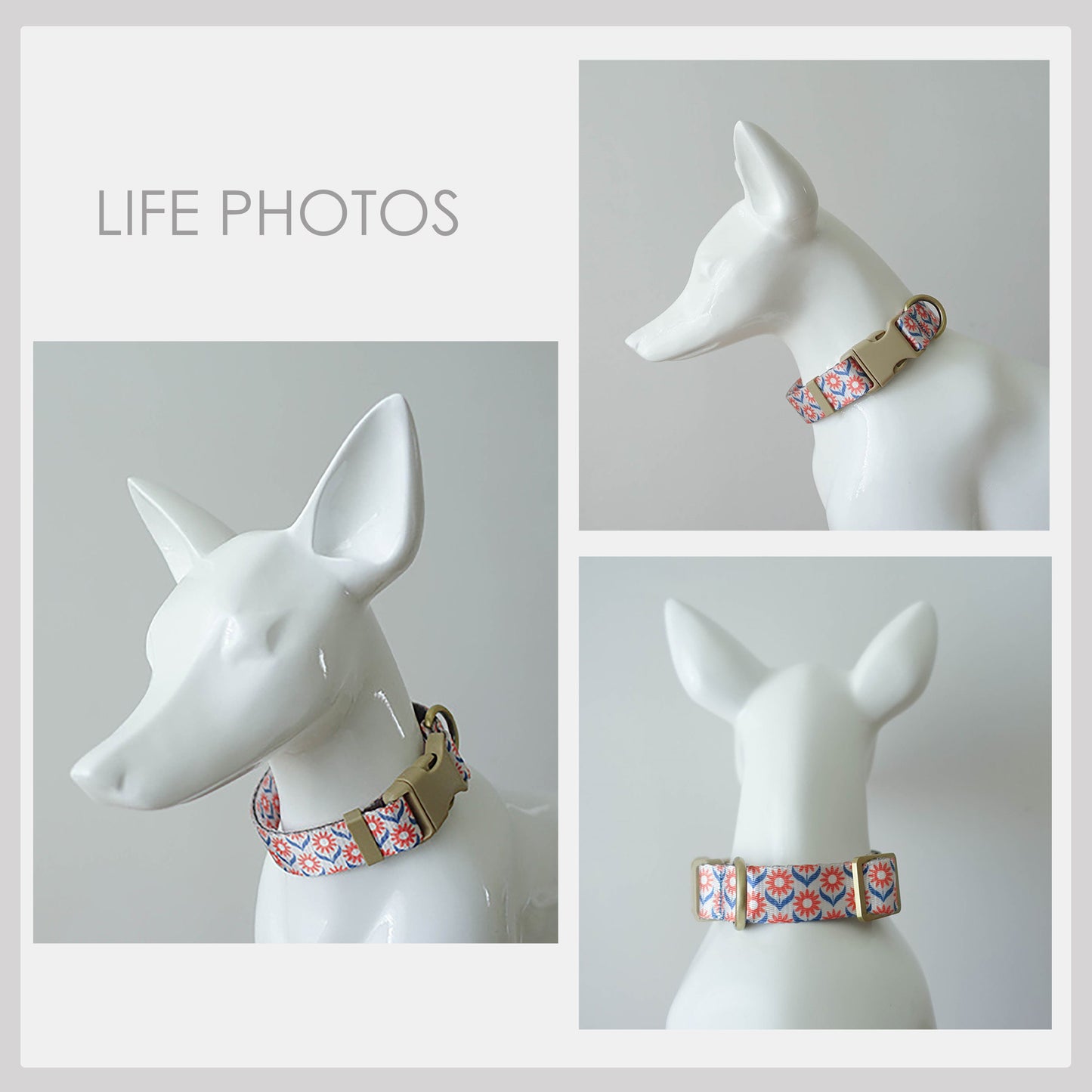 Personalised Purple Floral Lightweight Dog Collar, Premium Dog Collar or Dog Collar and Leash Set with Matching Bowtie *Detachable