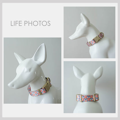 Personalised Purple Floral Lightweight Dog Collar, Premium Dog Collar or Dog Collar and Leash Set with Matching Bowtie *Detachable