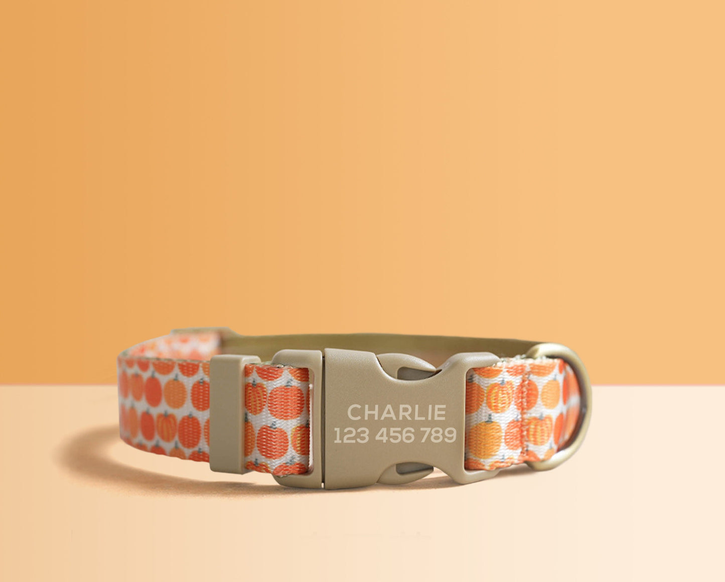 Orange Lightweight Dog Collar, Abstract Pattern Personalised Premium Dog Collar or Dog Collar and Leash Set with Matching Bowtie