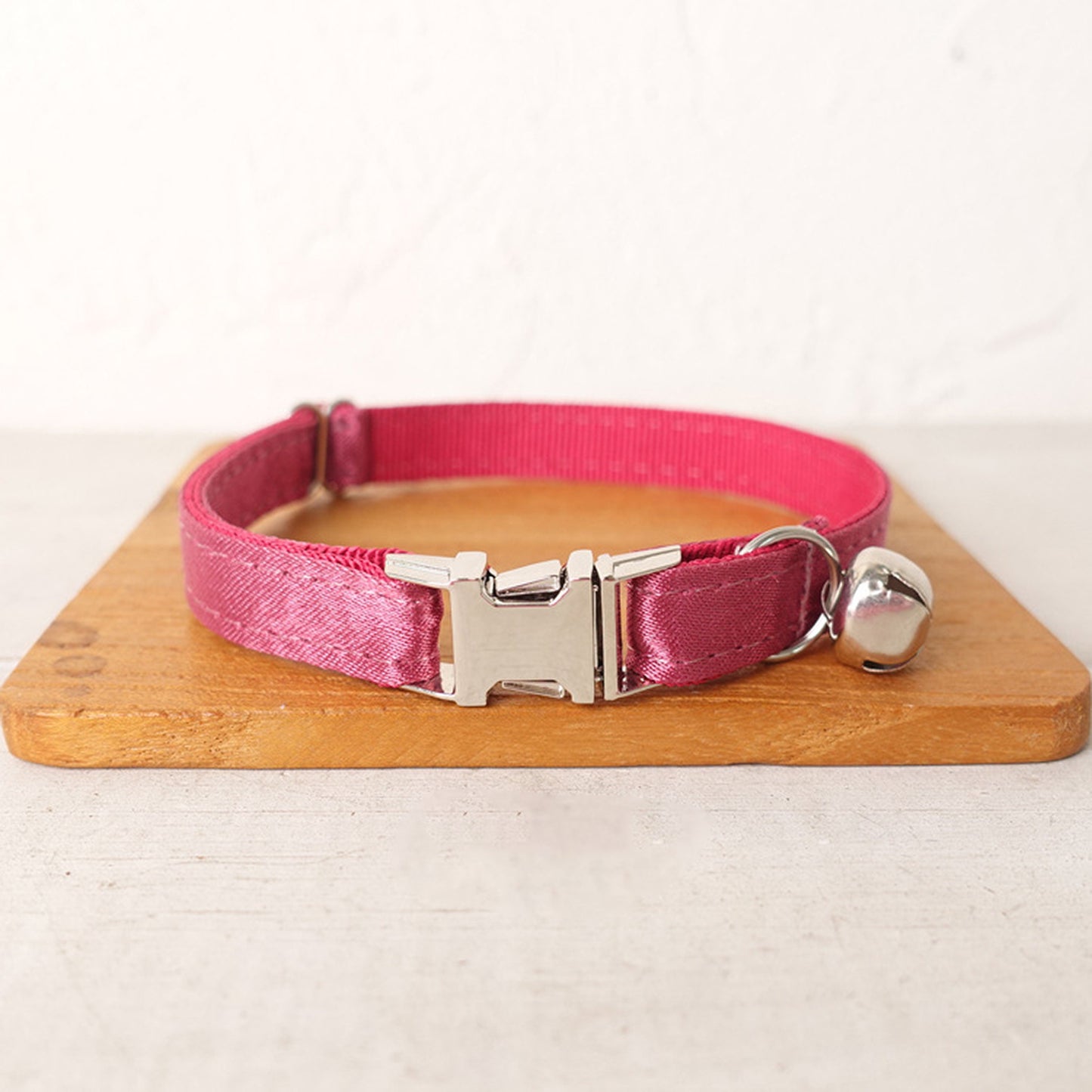 Personalised Satin Cat and Small Dog Collar Bow Tie Set, Silver, Silver Blue, Purple, Hot Pink, Black Free Engraved