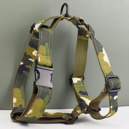 Camouflage Dog Collar, H Harness, Bow Tie, Leash, Custom Green Black Dog Collar Personalised Harness with Name