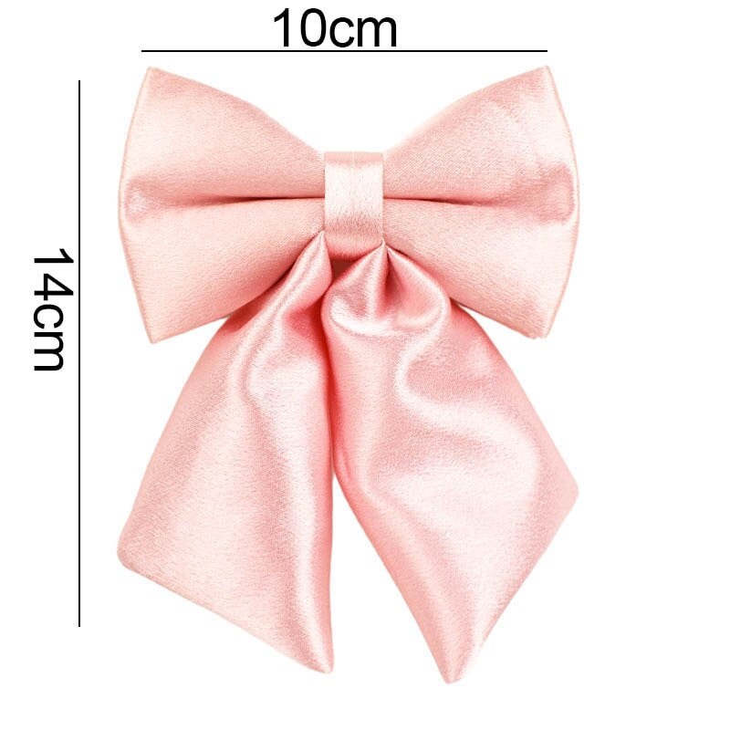 Wedding Pink Dog Harness in Silky Satin, Custom Girl Princess Dog Collar with Name, Sailor Bow, Leash, for Small Large Female Dogs