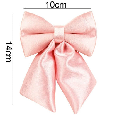 Wedding Pink Dog Harness in Silky Satin, Custom Girl Princess Dog Collar with Name, Sailor Bow, Leash, for Small Large Female Dogs