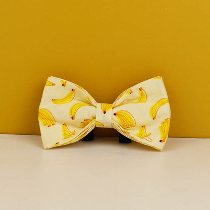Custom Yellow Banana Dog Harness Set - Personalised Dog Collar, Bowtie, Leash, H Harness for Small, Medium, and Large Dogs - Various Combo