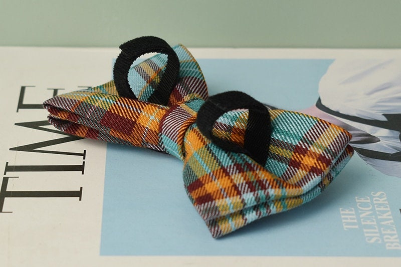 Custom Tartan Personalised Dog Collar, Matching Dog Bowtie, Dog Leash, Roman Dog Harness, Different Combo, Blue Plaid Dog Collar