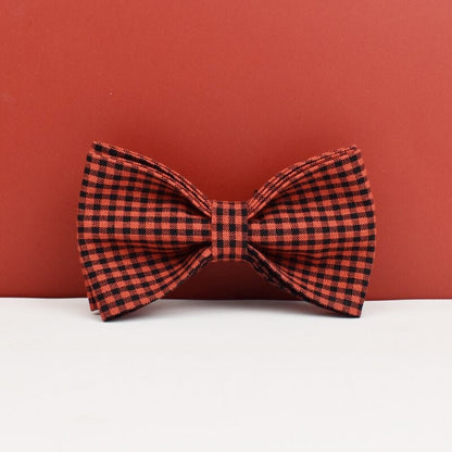 Personalised Red Plaid Dog Collar, Leash, Harness, Bowtie in Checkered Plaid Style, Different Combo, Dog Collar or Lead Set