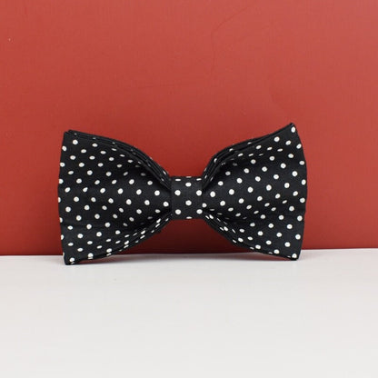 Black White Polka Dot Dog Harness, Custom Dog Collar with Name, Bowtie, Leash for Female Puppy, Small to Large Dogs, Pet Gift.
