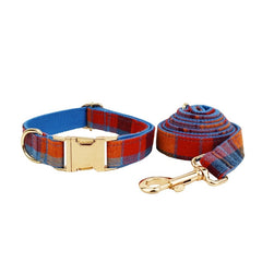 Tartan Dog Collar, Blue Red Check Custom H-Style Dog Harness, Leash, Collar, Bowtie, Stylish Boy Dog Accessories, Different Combo