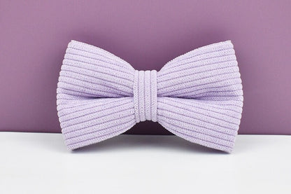 Purple Dog Collar Custom with Name in Corduroy, Personalised H-Style Dog Harness, Bowtie, Leash, Dog Poop Bag