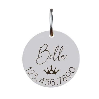 Customised Stainless Steel Pet ID Tag - Personalised with Your Pet's Name and Contact - Front and Back Engraving for Dogs and Cats