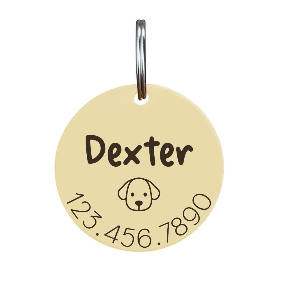 Customised Stainless Steel Pet ID Tag - Personalised with Your Pet's Name and Contact - Front and Back Engraving for Dogs and Cats