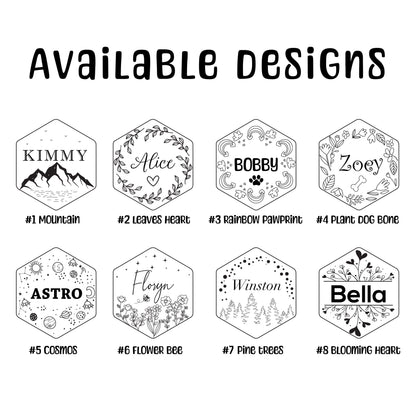 Customised Stainless Steel Pet ID Tag - Hexagon Personalised with Your Pet's Name and Contact - Front and Back Engraving for Dogs and Cats