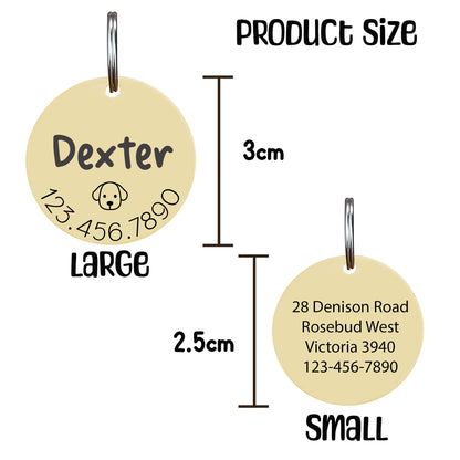 Customised Stainless Steel Pet ID Tag - Personalised with Your Pet's Name and Contact - Front and Back Engraving for Dogs and Cats