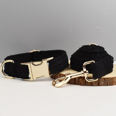 Custom Black Lace Personalized Fancy Wedding Dog Collar or Dog Flower, Dog Leash & H-Style Dog Harness for Small Medium Large Dogs