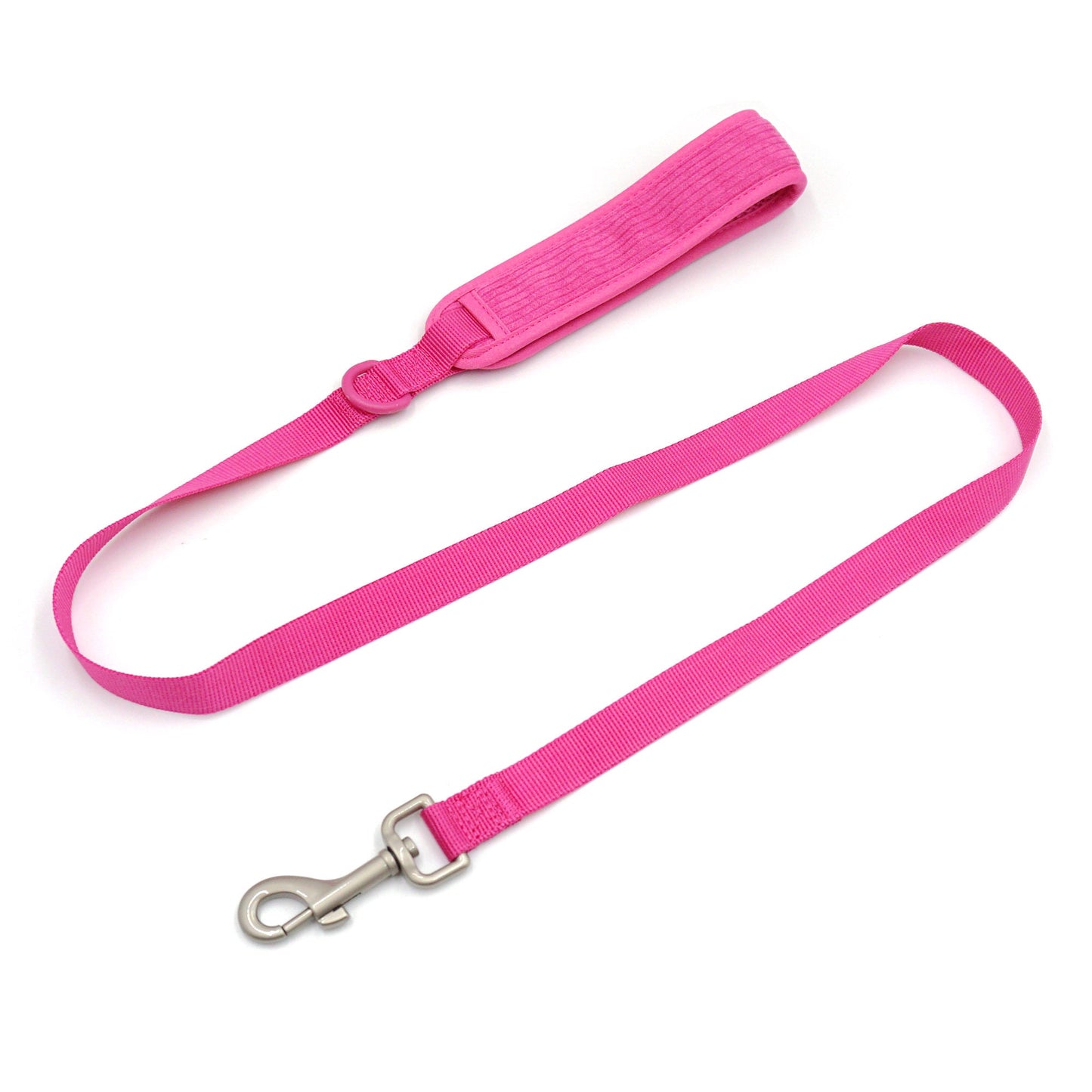 Personalised Dog Collar or Dog Harness Set - Hot Pink No Pull Dog Harness - Dog Leash - Poop Bag Holder - Treat Bag