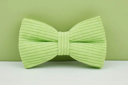 Custom Green Corduroy Personalised Dog Collar, Matching Dog Bowtie, Dog Leash, H-Style Dog Harness & Dog Poop Bag