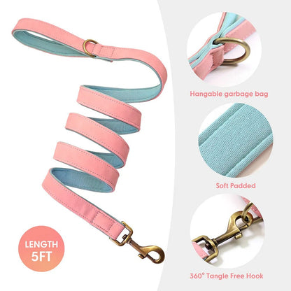 Personalised PU Leather Dog Collar Soft Padded Dog Collar with name plate
