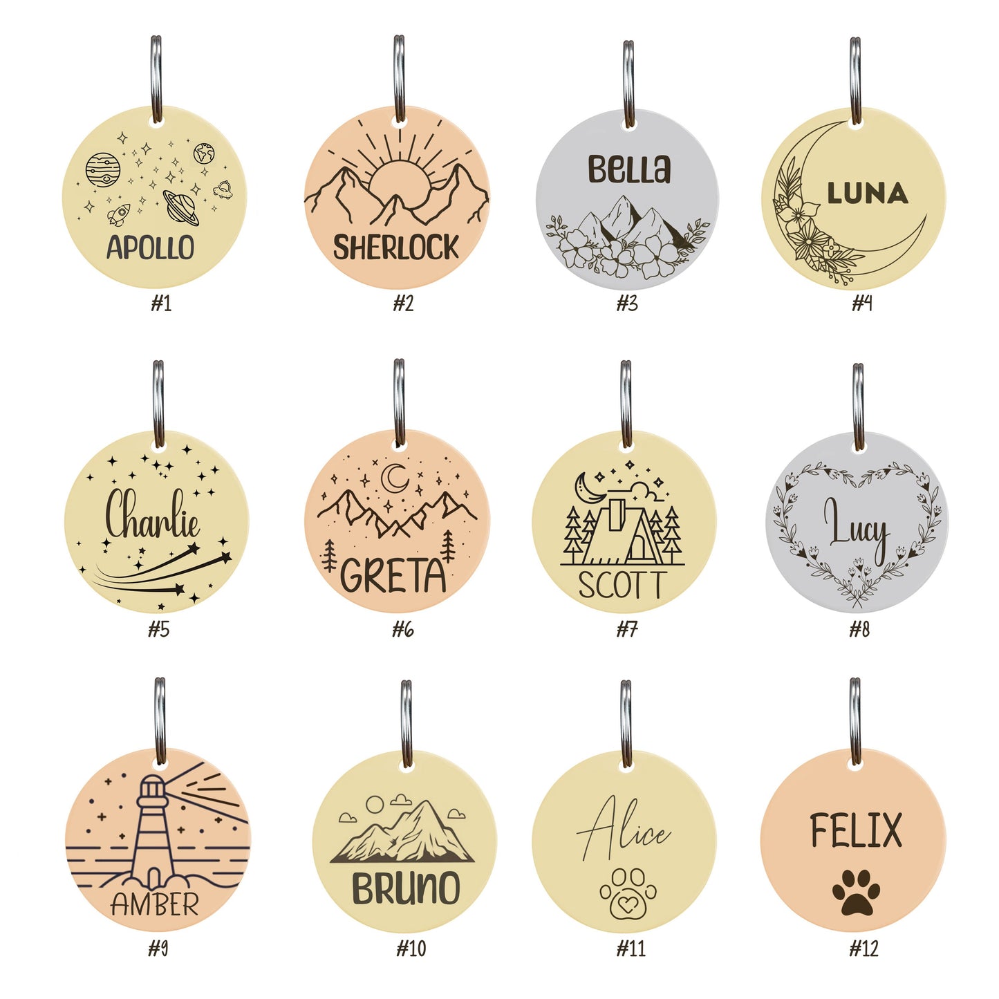Customised Stainless Steel Pet ID Tag - Personalised with Your Pet's Name and Contact - Front and Back Engraving for Dogs and Cats