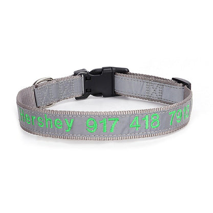 Personalised Embroidered Reflective Nylon Dog Collar, Custom Name for Small to Large Dog, Au, Us, Uk, Ca Fast Free Ship