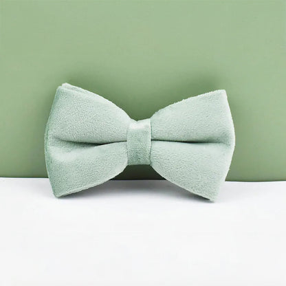 Personalised Dog Collar Leash Bowtie in Sage Green, Custom Puppy Collar Bowtie, Handmade Dog Collar Leash Bowtie for Birthday Gift