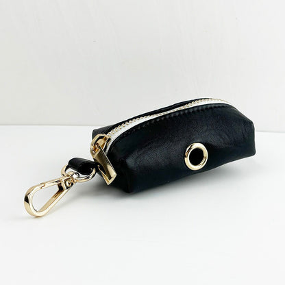 Leather Dog Collar, Black PU Collar/Lead/Bowtie/Harness/Bag,Solid Dog Collar Leash Set, Engraved Metal Buckle,Easy Clean,Wedding Puppy Gift