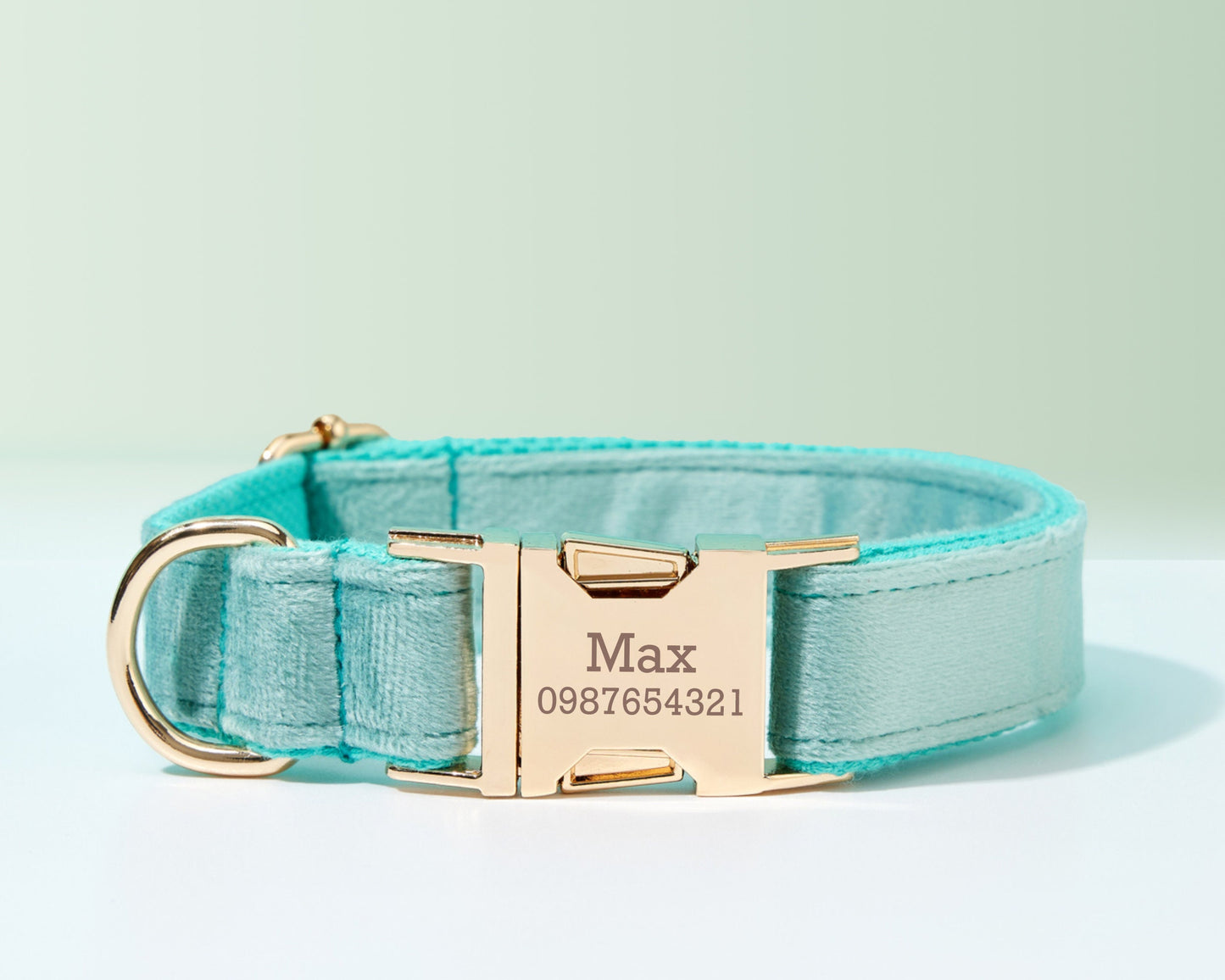 Green Dog Collar, Personalised Tag, Custom Dog Collar and Leash or Bow, Collar for Male Dog, Engraved Name on Dog Collar, Boy Collar
