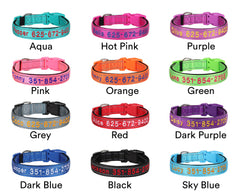 Personalized Reflective Dog Collar, Custom Embroidered Nylon Name for Small to Large Dog, Purple, Pink, Grey, Au, Us, Uk, Ca Fast Free Ship