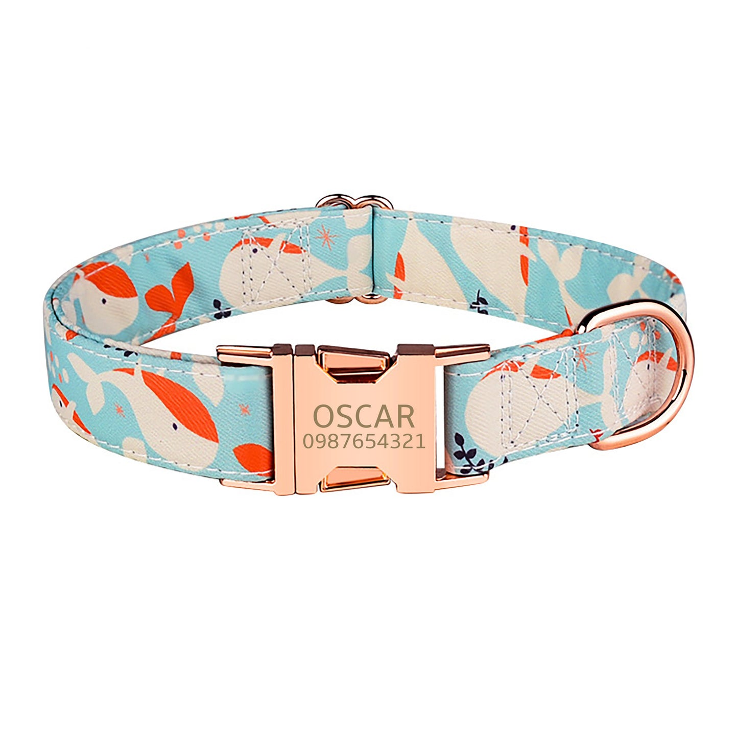 Personalised Pink Tie Dye Custom Dog Collar or Dog Collar and Lead Set Poop Bag, Plaid, Animal, Floral and Leaves Pattern