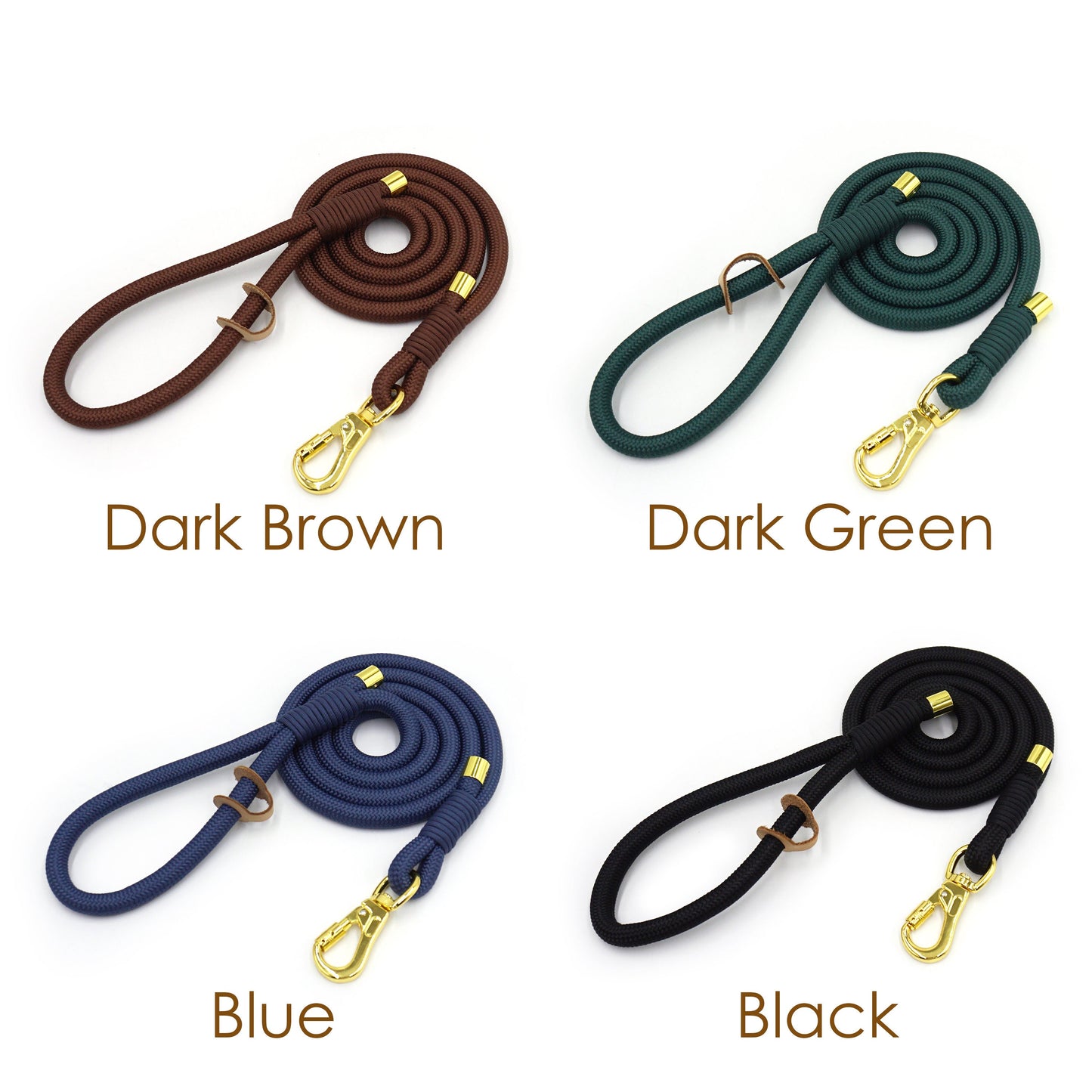 PU Leather Dog Collar, Collar/Lead/Poop Bag, Dog Collar Leash Set Brown+Dark Green+Blue+Black Engraved Metal Buckle, Wedding Puppy Gift
