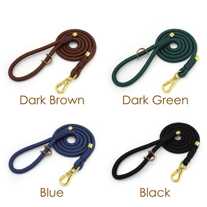 PU Leather Dog Collar, Collar/Lead/Poop Bag, Dog Collar Leash Set Brown+Dark Green+Blue+Black Engraved Metal Buckle, Wedding Puppy Gift