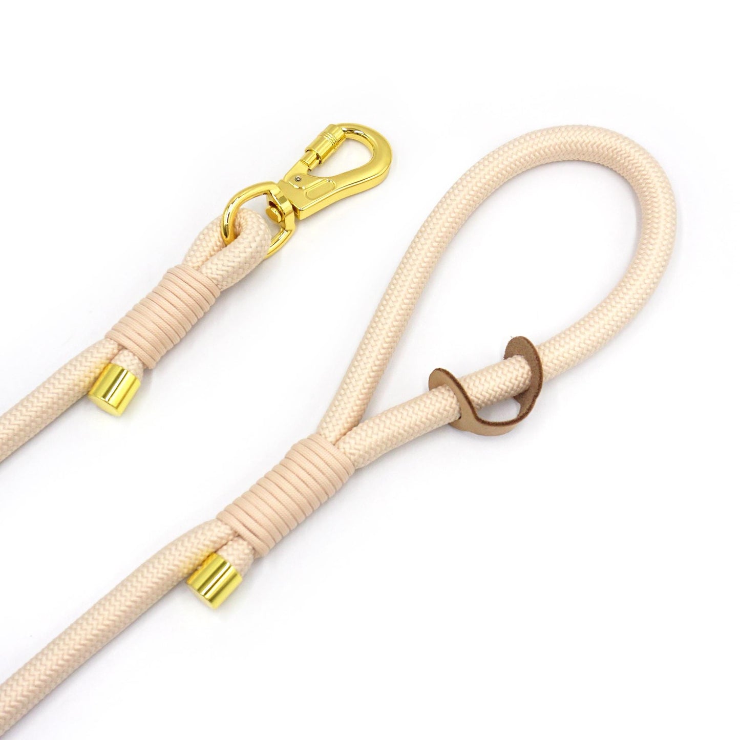 PU Leather Poop Bag Holder and Rope Leash in Cream+Yellow+Orange+Pink, Wedding Puppy Gift, Rope Dog Lead, Strong Dog Leash, Australia