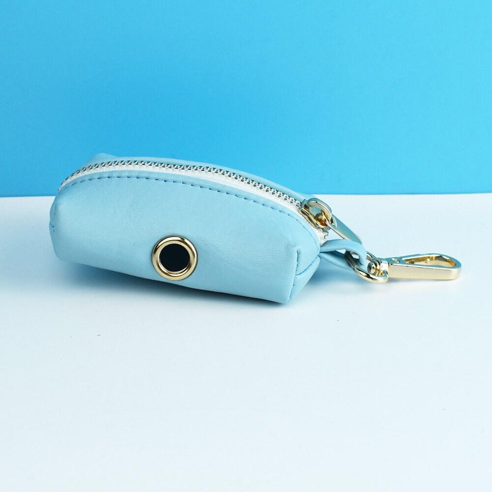 Leather dog collar, sky blue PU collar/lead/bowtie/harness/bag, solid dog collar leash set, engraved metal buckle,wedding puppy gift